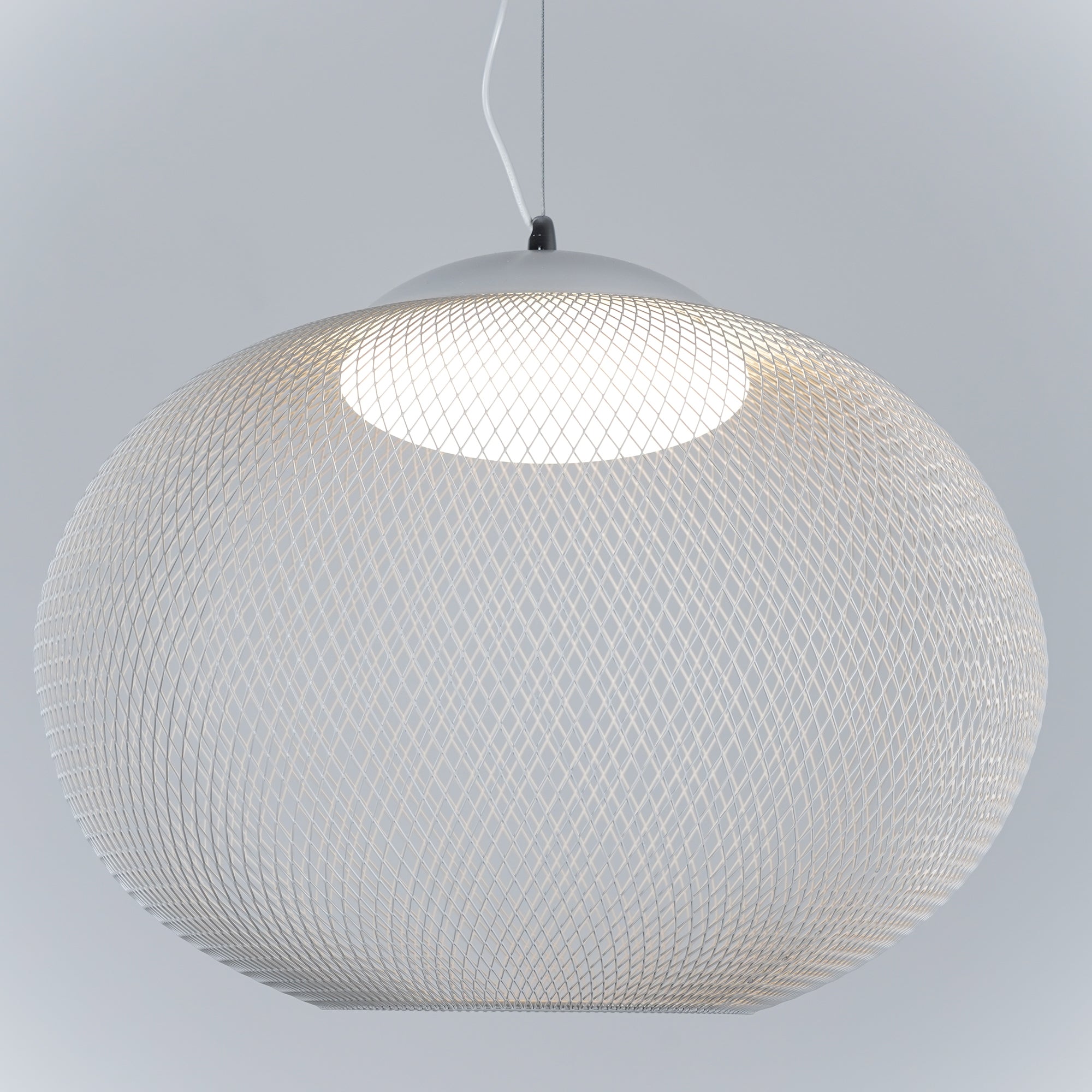 Modern Latticed Metal Mesh Pendant Light with Integrated LED for Living Room and Dining Areas