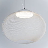 Modern Latticed Metal Mesh Pendant Light with Integrated LED for Living Room and Dining Areas