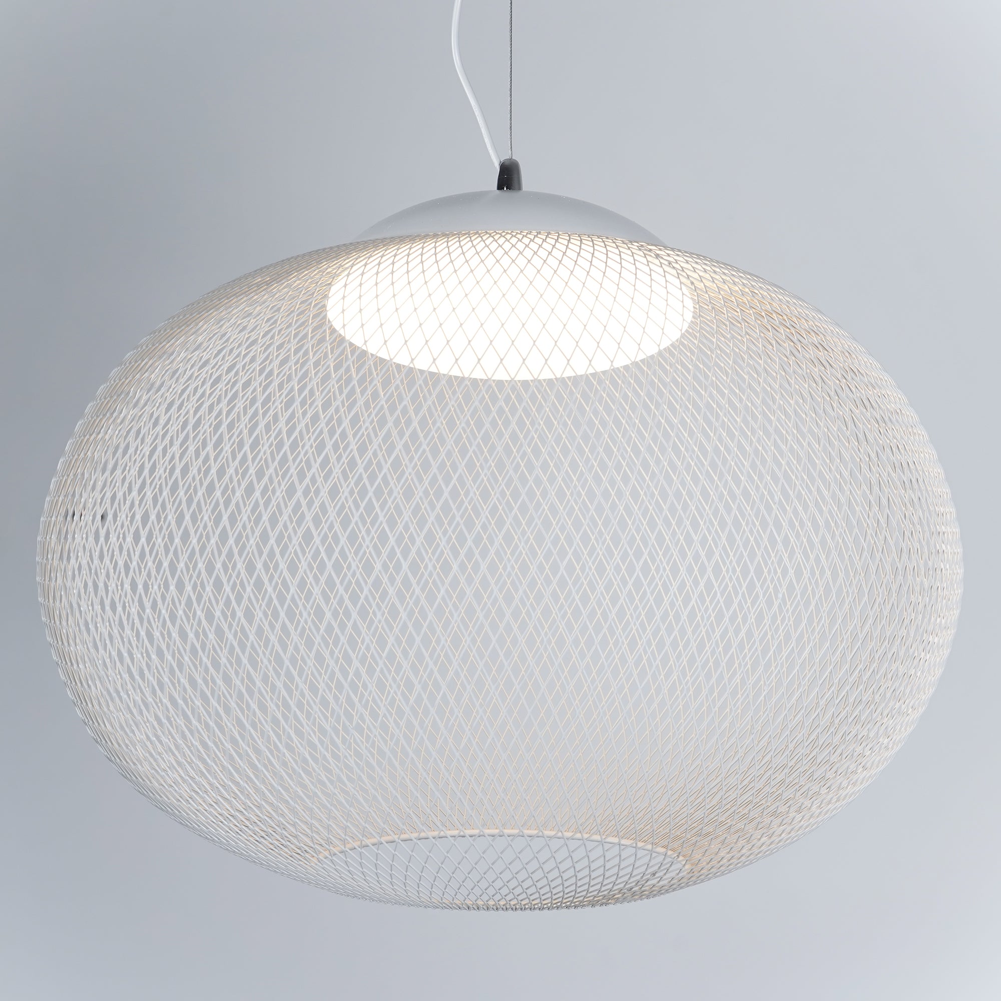 Modern Latticed Metal Mesh Pendant Light with Integrated LED for Living Room and Dining Areas