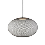 Modern Latticed Metal Mesh Pendant Light with Integrated LED for Living Room and Dining Areas