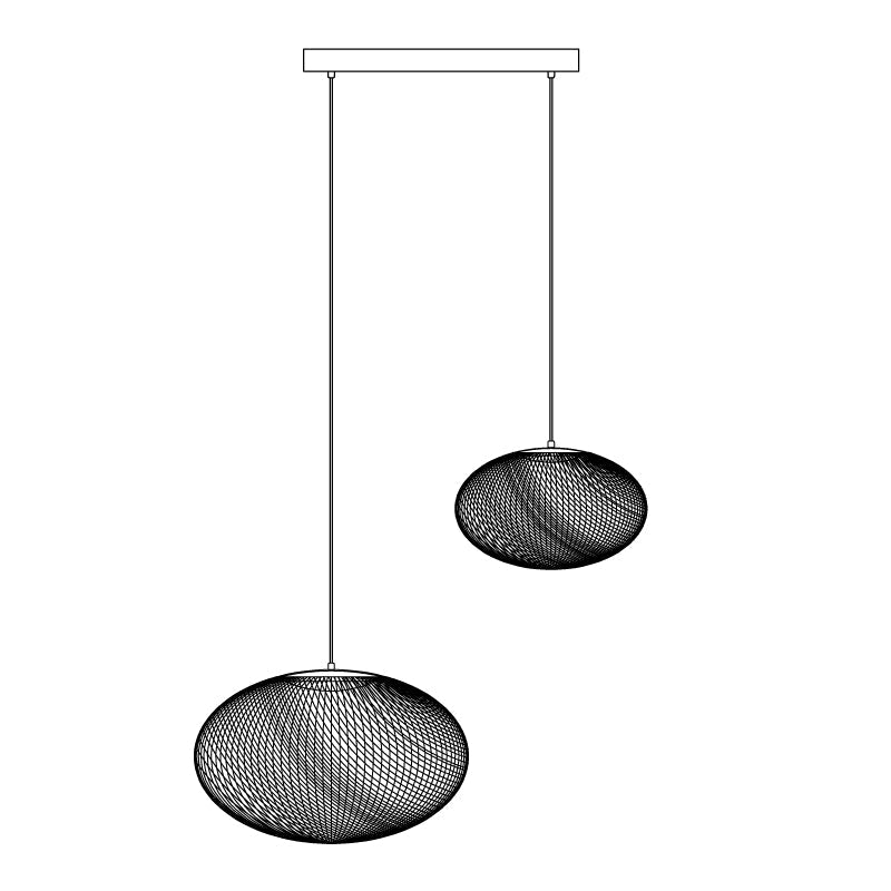 Modern Latticed Metal Mesh Pendant Light with Integrated LED for Living Room and Dining Areas