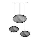 Modern Latticed Metal Mesh Pendant Light with Integrated LED for Living Room and Dining Areas