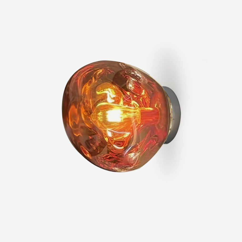 Modern Lava Melted Glass Wall Sconce Mirror Finish Indoor Accent Lighting