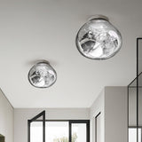 Modern Lava Melted Glass Wall Sconce Mirror Finish Indoor Accent Lighting