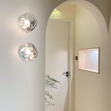 Modern Lava Melted Glass Wall Sconce Mirror Finish Indoor Accent Lighting