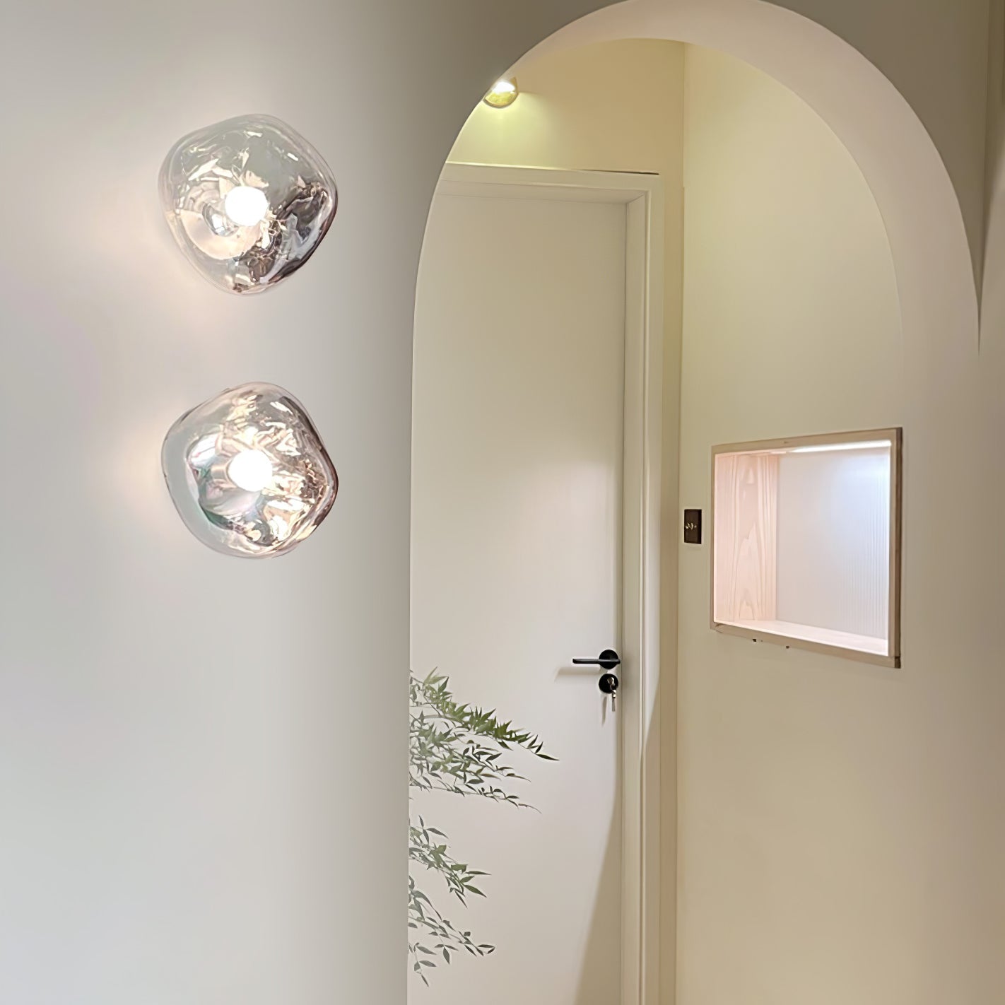 Modern Lava Melted Glass Wall Sconce Mirror Finish Indoor Accent Lighting