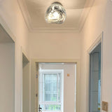 Modern Lava Melted Glass Wall Sconce Mirror Finish Indoor Accent Lighting