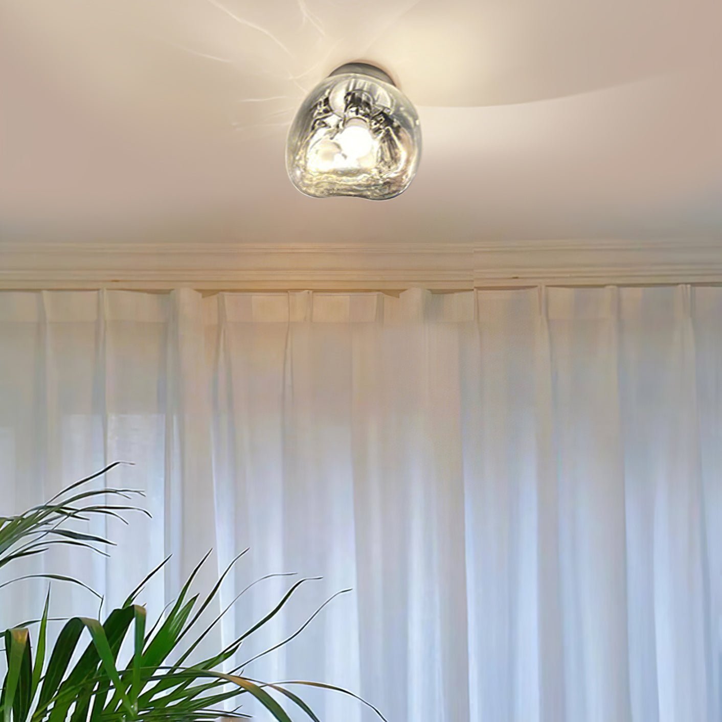 Modern Lava Melted Glass Wall Sconce Mirror Finish Indoor Accent Lighting