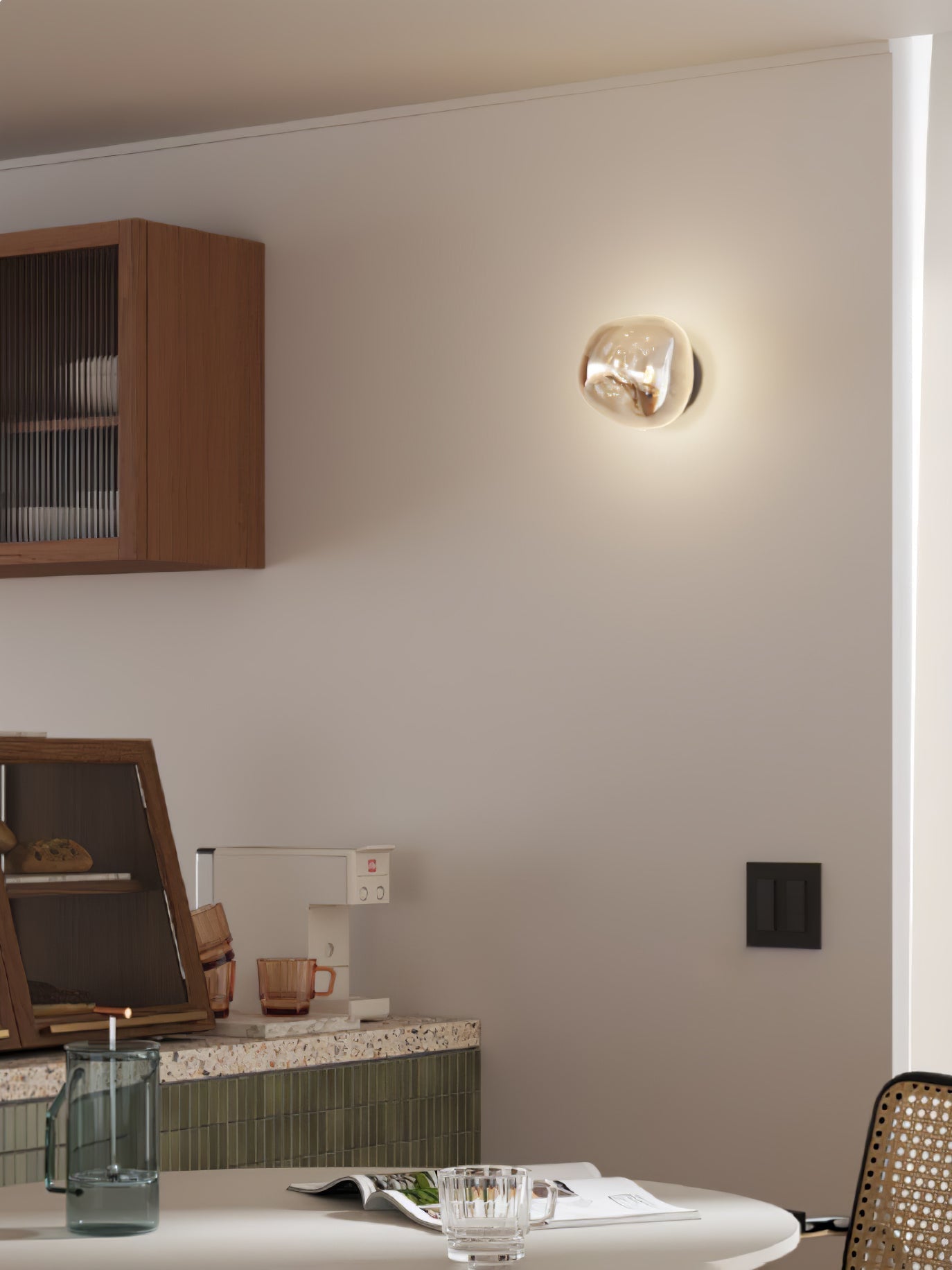 Modern Lava Melted Glass Wall Sconce Mirror Finish Indoor Accent Lighting