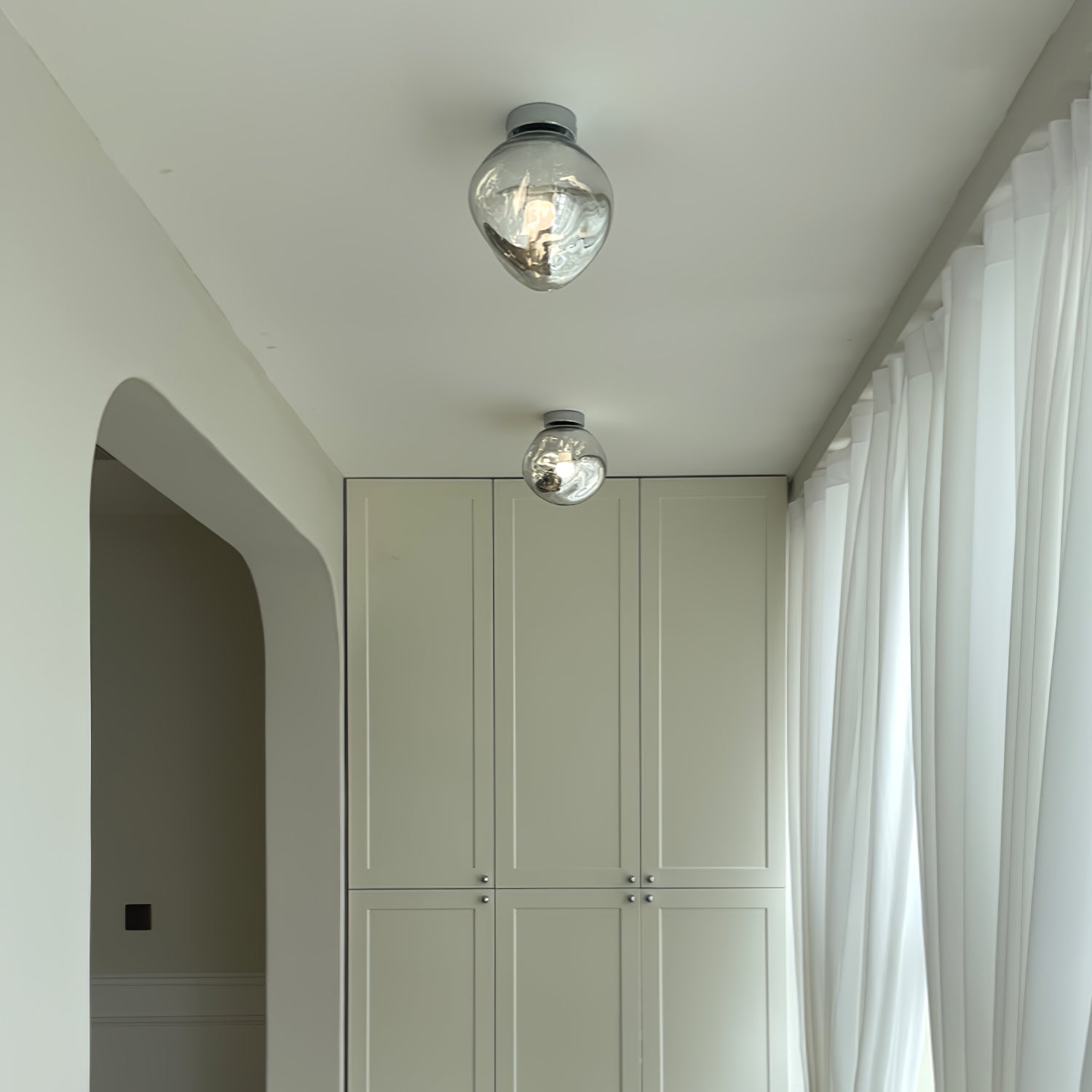 Modern Lava Melted Glass Wall Sconce Mirror Finish Indoor Accent Lighting