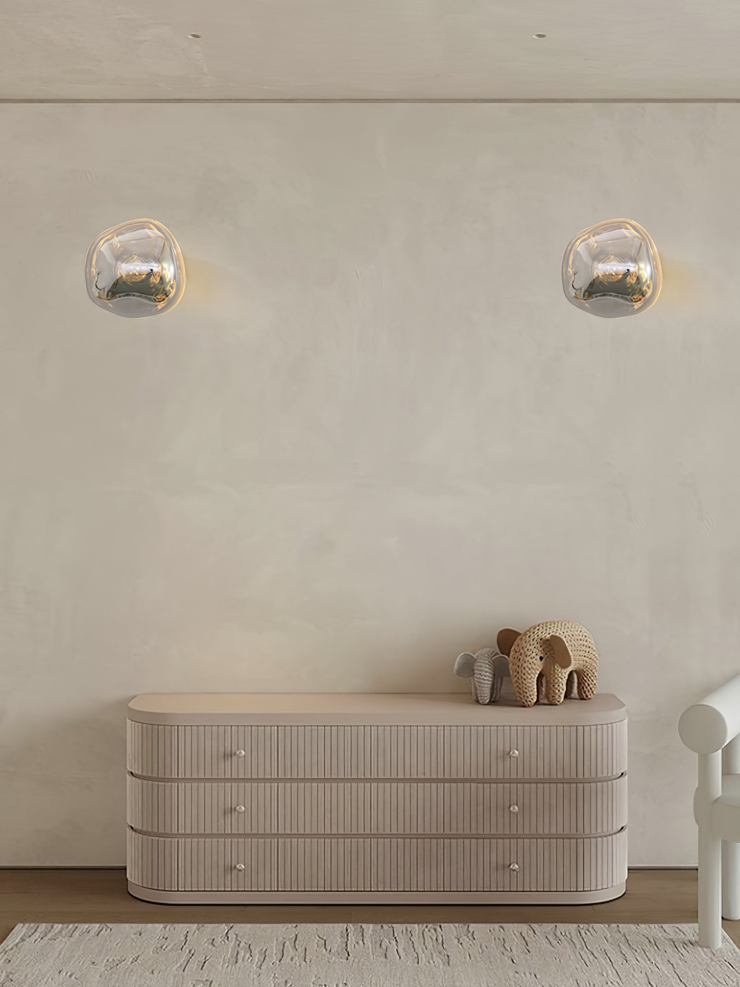 Modern Lava Melted Glass Wall Sconce Mirror Finish Indoor Accent Lighting
