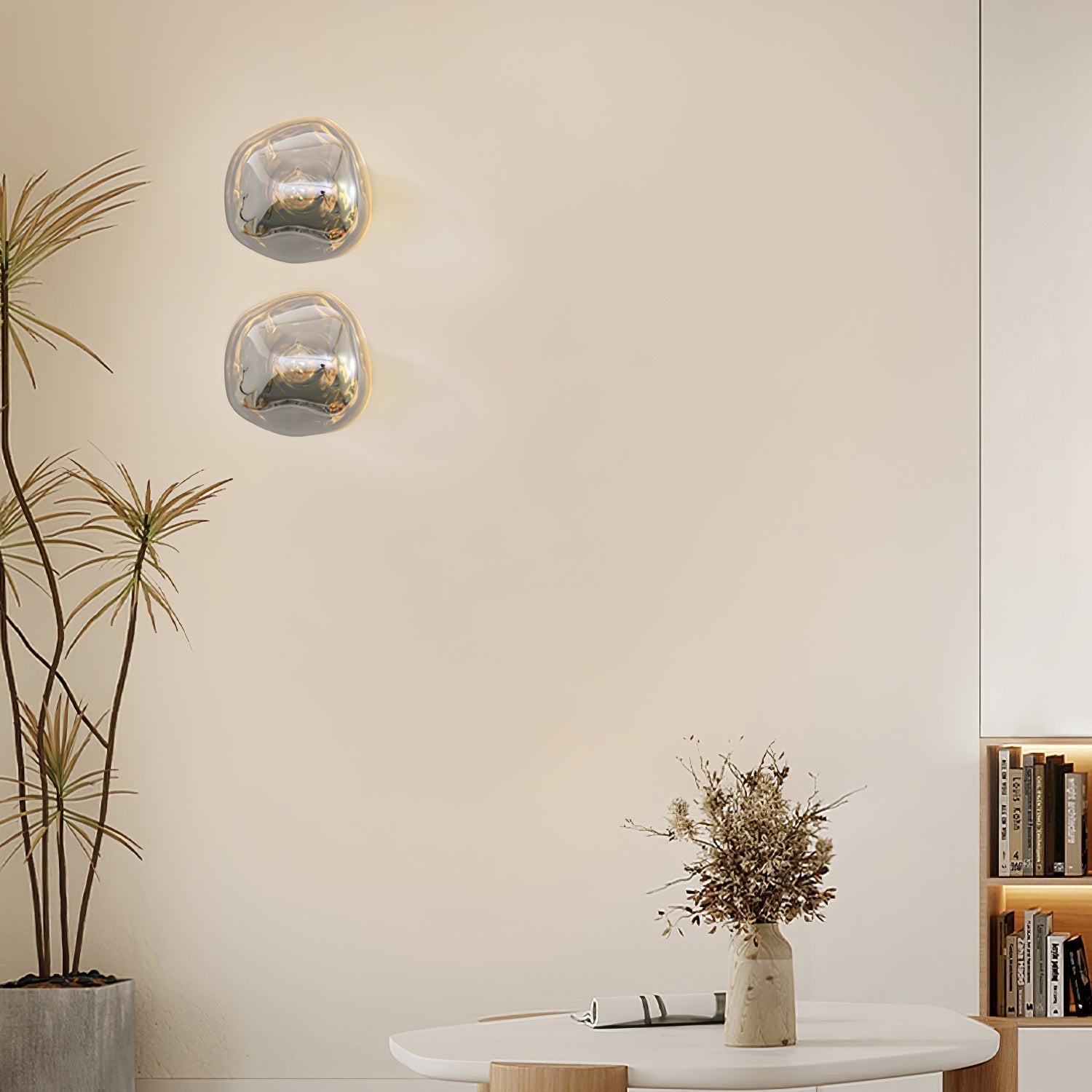 Modern Lava Melted Glass Wall Sconce Mirror Finish Indoor Accent Lighting