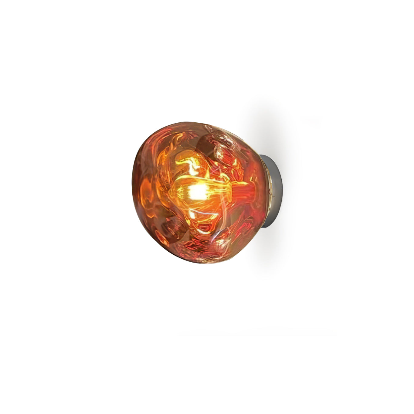 Modern Lava Melted Glass Wall Sconce Mirror Finish Indoor Accent Lighting