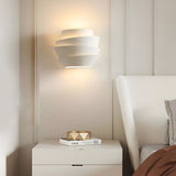 Modern Layered Half Cylinder White Iron Wall Sconce with Up and Down Lighting