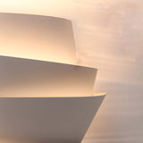 Modern Layered Half Cylinder White Iron Wall Sconce with Up and Down Lighting