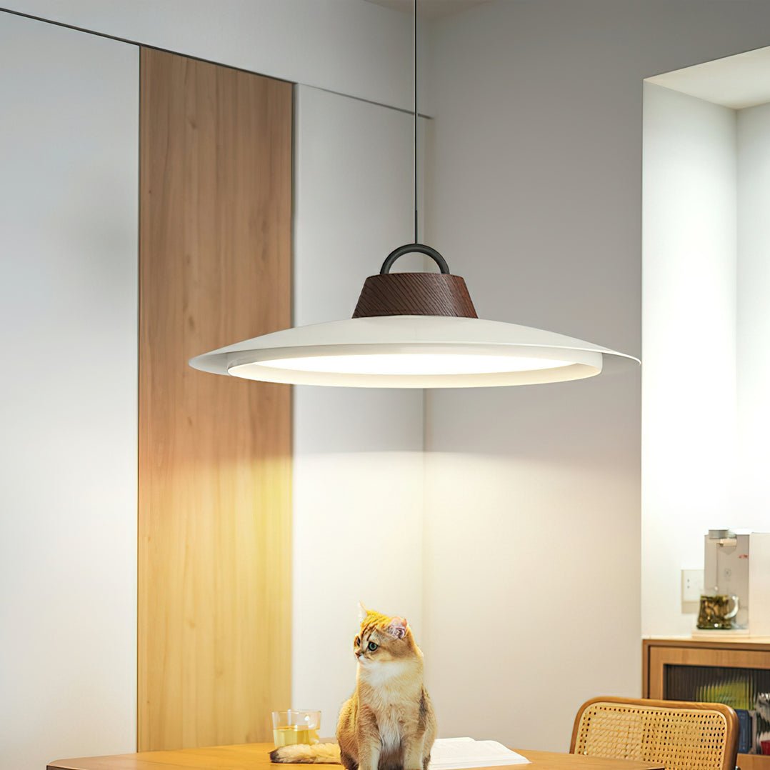 Modern Layered Metal LED Pendant Lamp with Tiered Shade for Kitchen and Dining Spaces