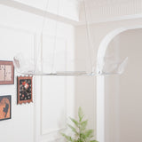 Modern Leaf Shaped LED Chandelier Gold Scallop Edge Pendant Lighting for Living Room