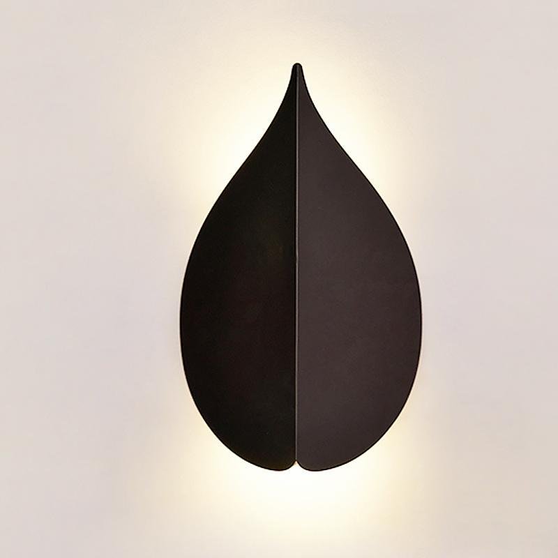 Modern Leaf Shaped LED Wall Sconce Minimalist Acrylic Iron Light for Living Room Bedroom