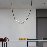 Modern Leather Belt LED Pendant Light Minimalist Chandelier for Staircase and Living Room