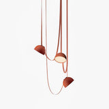 Modern Leather Strap LED Combination Pendant Light Adjustable Multi Head Hanging Fixture