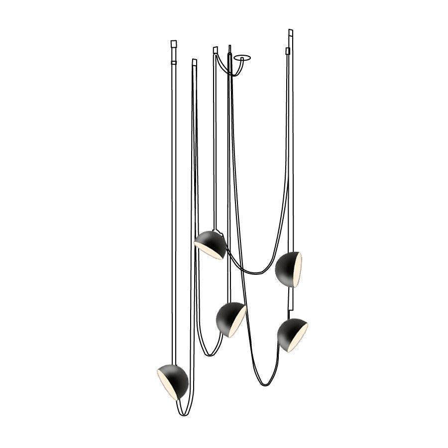 Modern Leather Strap LED Combination Pendant Light Adjustable Multi Head Hanging Fixture