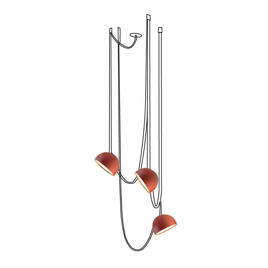 Modern Leather Strap LED Combination Pendant Light Adjustable Multi Head Hanging Fixture