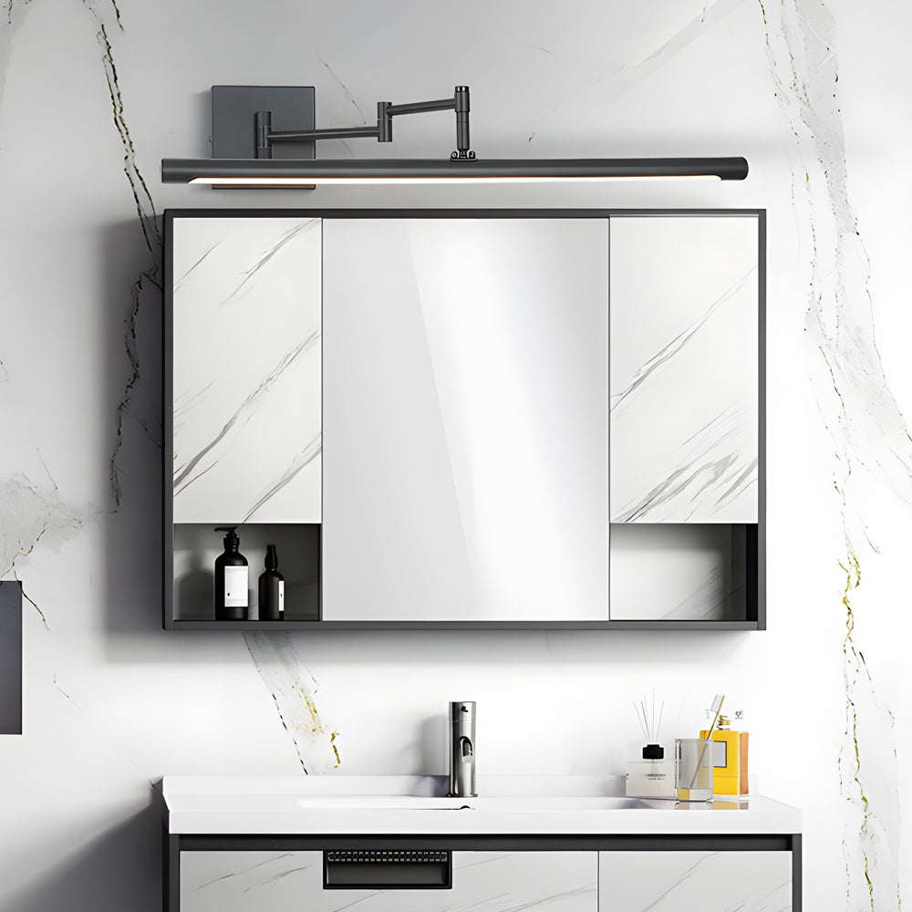 Modern LED 40 Inch Bathroom Vanity Light Bar with Adjustable Swing Arm and Matte Finish
