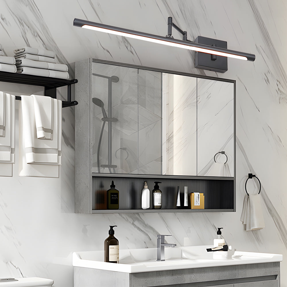 Modern LED 40 Inch Bathroom Vanity Light Bar with Adjustable Swing Arm and Matte Finish