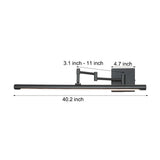 Modern LED 40 Inch Bathroom Vanity Light Bar with Adjustable Swing Arm and Matte Finish