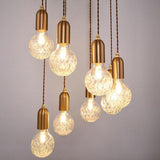 Modern LED Acrylic Bubble Globe Pendant Light Gold Hanging Island Lamp Fixture