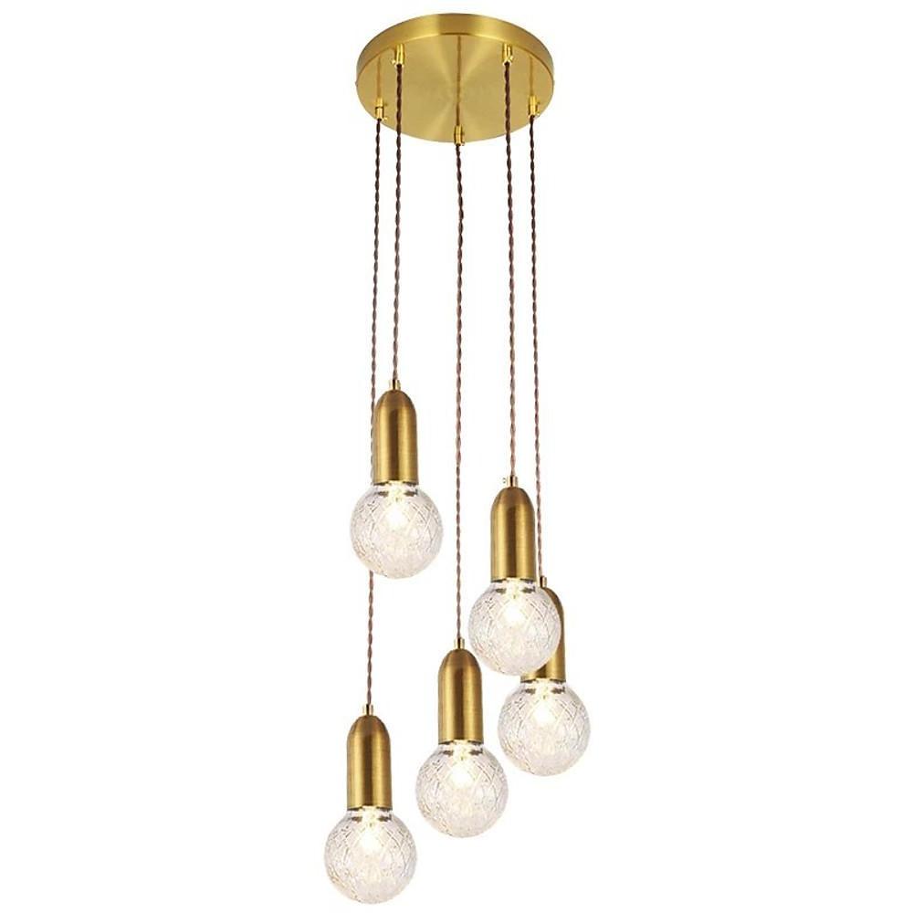 Modern LED Acrylic Bubble Globe Pendant Light Gold Hanging Island Lamp Fixture