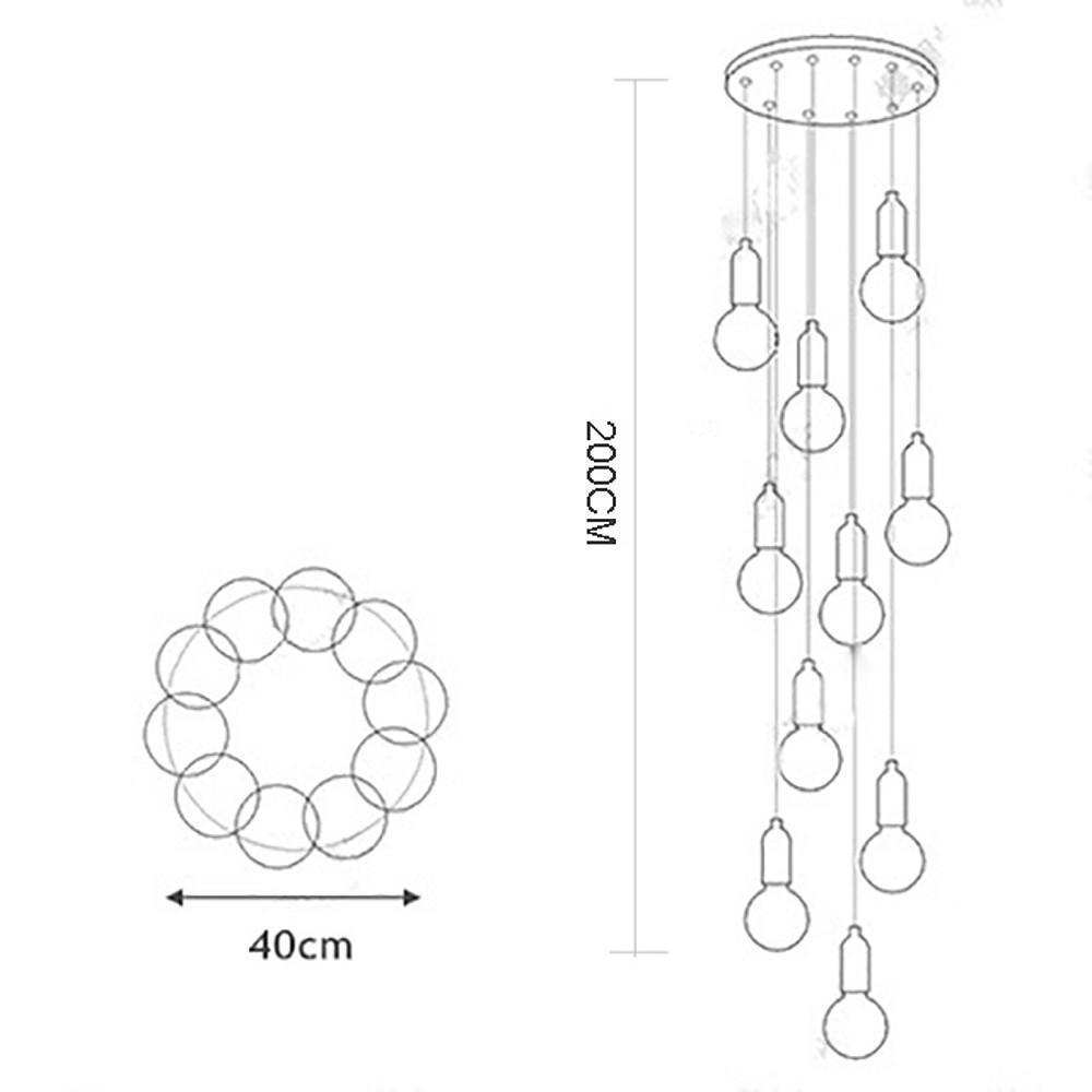 Modern LED Acrylic Bubble Globe Pendant Light Gold Hanging Island Lamp Fixture