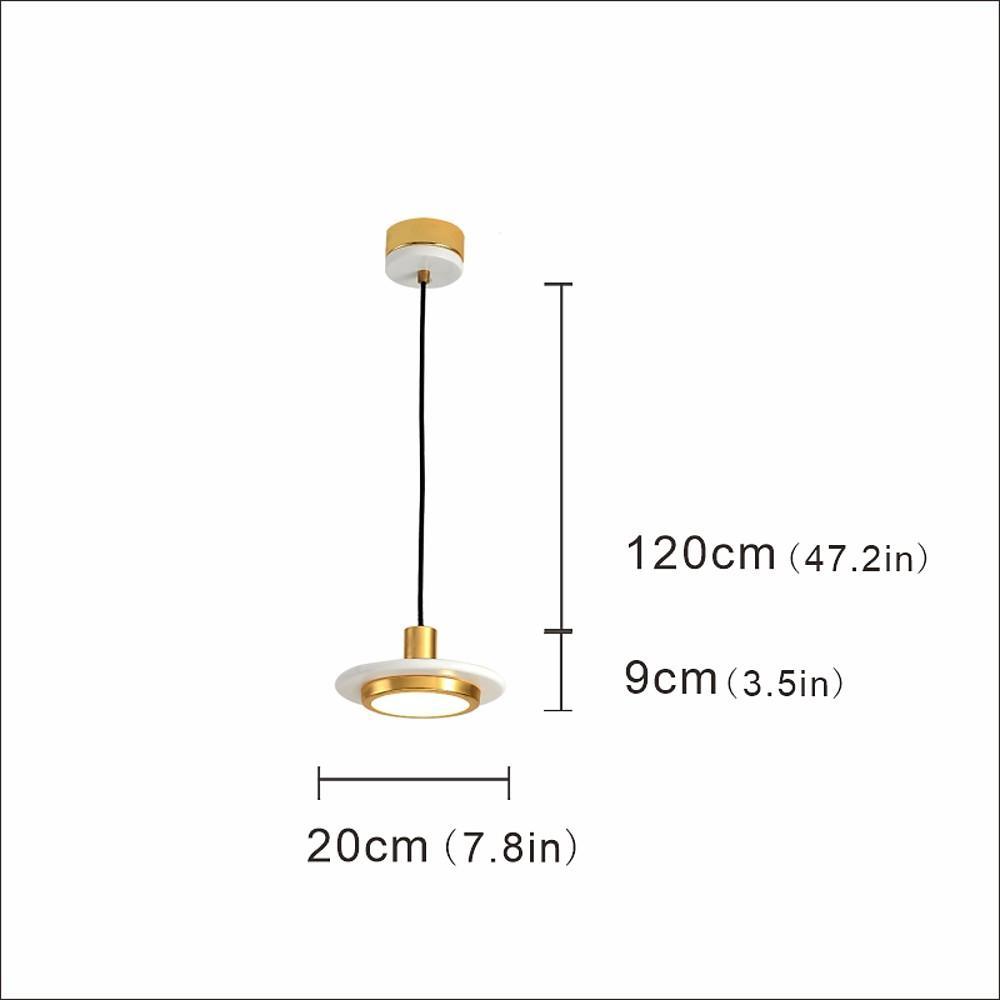Modern LED Acrylic Circle Pendant Light Industrial Metal Ring Chandelier for Home Office