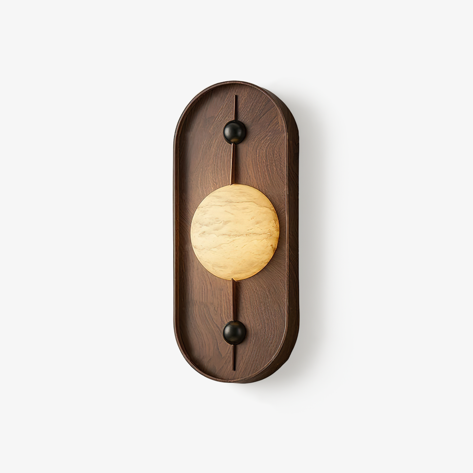 Modern LED Alabaster Wall Sconce Walnut Wood Indoor Lighting for Living Room Hallway Bedroom
