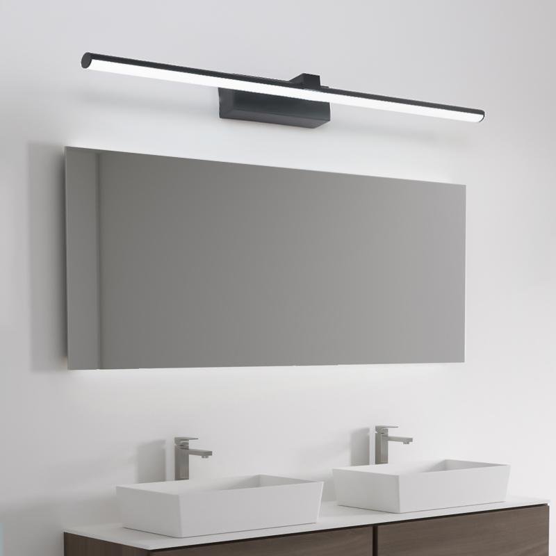 Modern LED Bathroom Vanity Light Linear Minimalist Wall Fixture in Aluminum for Mirrors and Cabinets