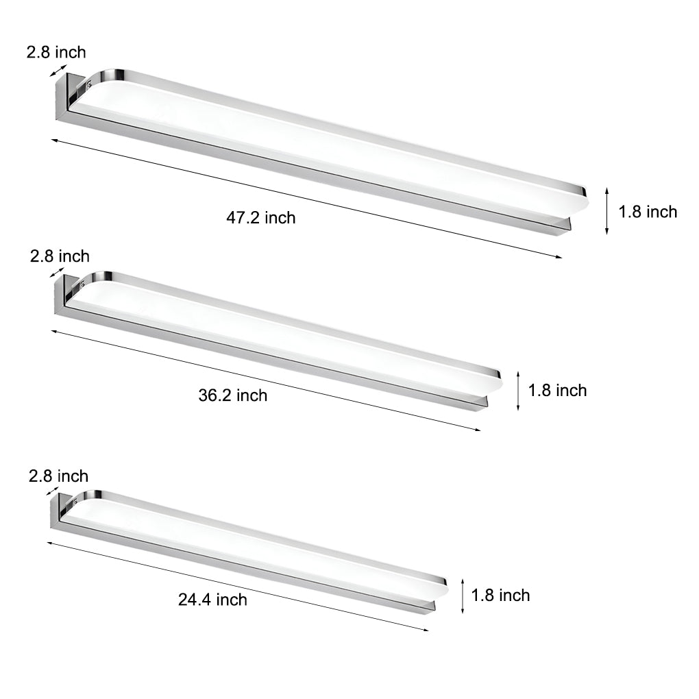 Modern LED Bathroom Vanity Light with Dual Directional Wall Mounted Iron Panel and Acrylic Shade