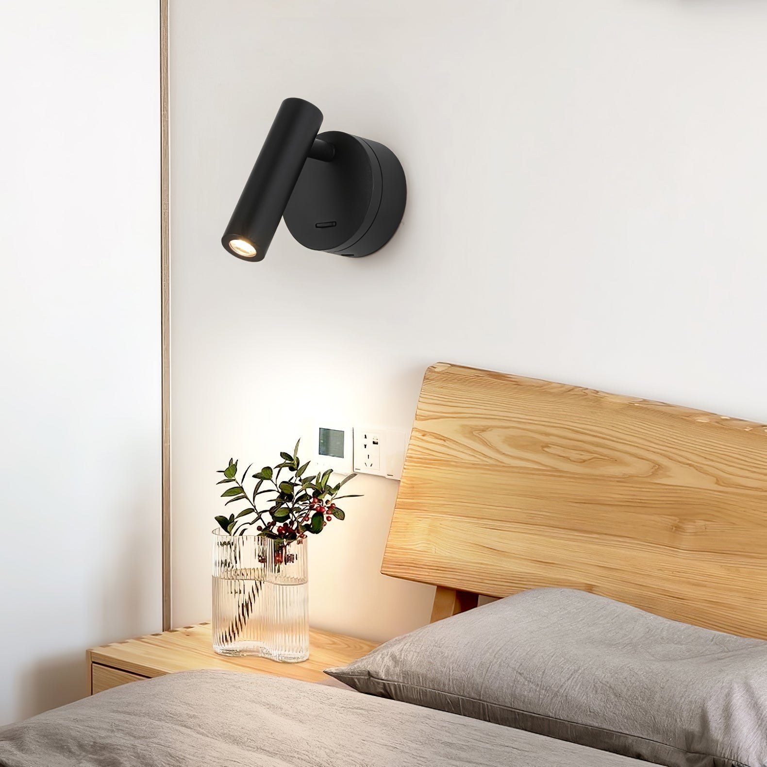 Modern LED Bedside Reading Lamp Wall Mounted Sconce for Bedroom and Living Room