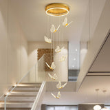 Modern LED Butterfly Chandelier Pendant Lighting for Living Room Acrylic and Metal Hanging Fixture