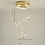 Modern LED Butterfly Chandelier Pendant Lighting for Living Room Acrylic and Metal Hanging Fixture