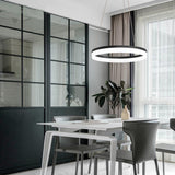Modern LED Circle Pendant Light Acrylic Ring Chandelier for Dining Room and Kitchen