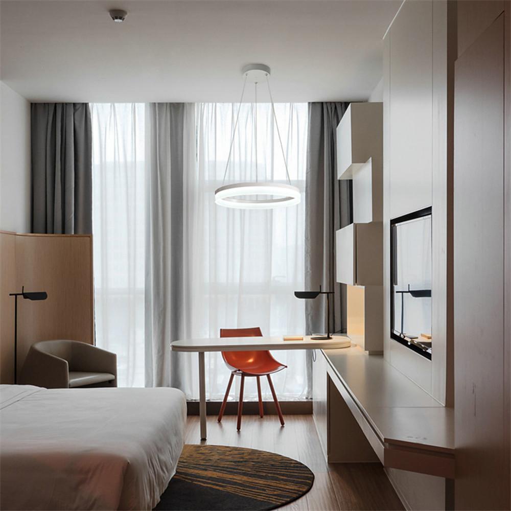 Modern LED Circle Pendant Light Acrylic Ring Chandelier for Dining Room and Kitchen