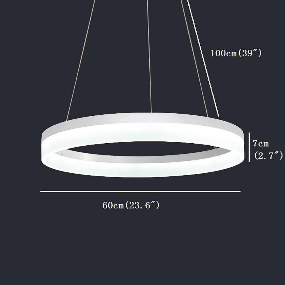 Modern LED Circle Pendant Light Acrylic Ring Chandelier for Dining Room and Kitchen