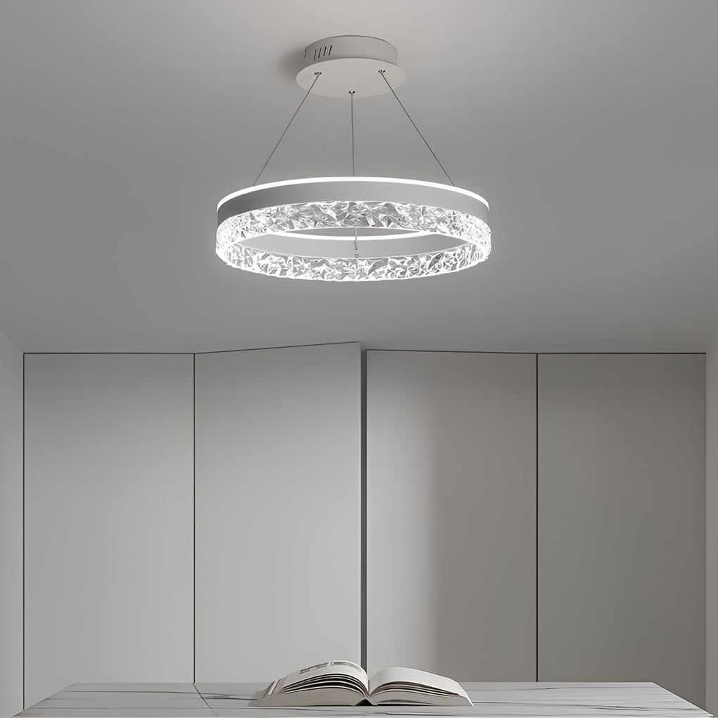 Modern LED Circular Ring Chandelier Three Step Dimming Pendant Light for Kitchen Island