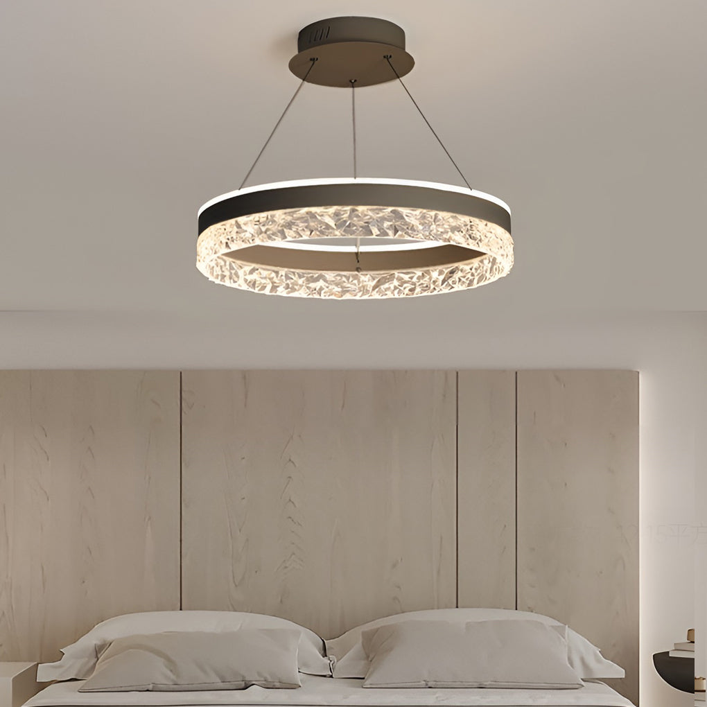 Modern LED Circular Ring Chandelier Three Step Dimming Pendant Light for Kitchen Island