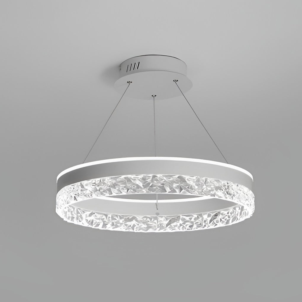 Modern LED Circular Ring Chandelier Three Step Dimming Pendant Light for Kitchen Island