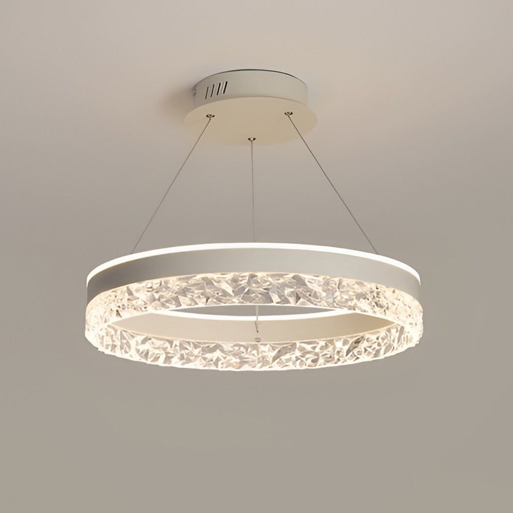 Modern LED Circular Ring Chandelier Three Step Dimming Pendant Light for Kitchen Island