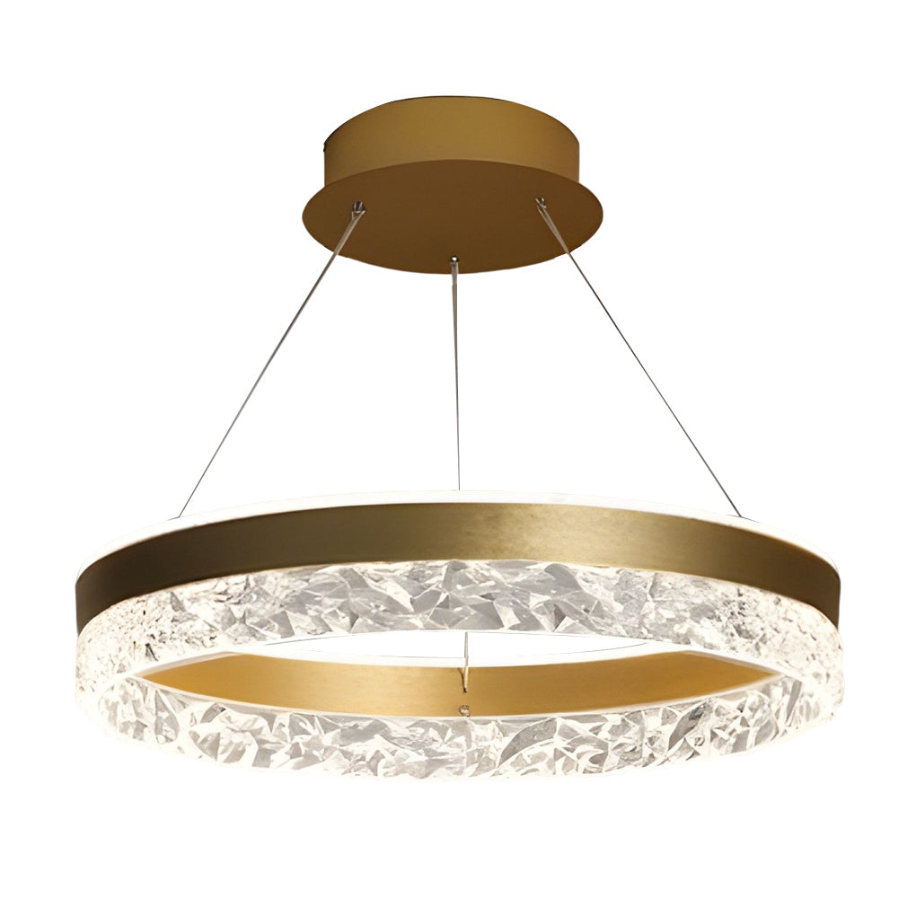 Modern LED Circular Ring Chandelier Three Step Dimming Pendant Light for Kitchen Island