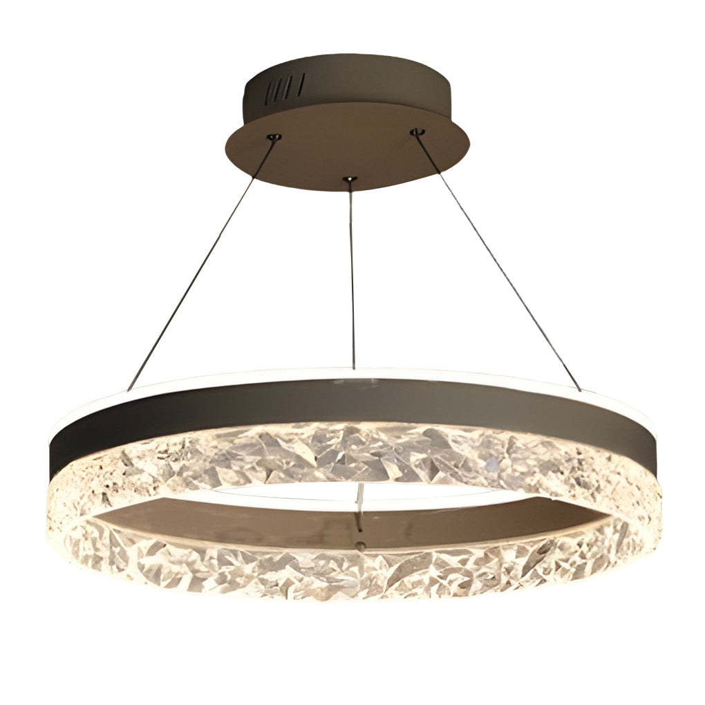 Modern LED Circular Ring Chandelier Three Step Dimming Pendant Light for Kitchen Island