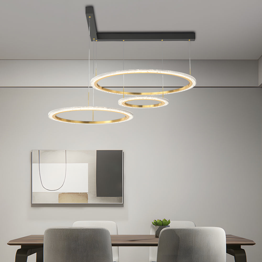 Modern LED Circular Ring Pendant Light Dimmable 2 and 3 Tier Minimalist Chandelier