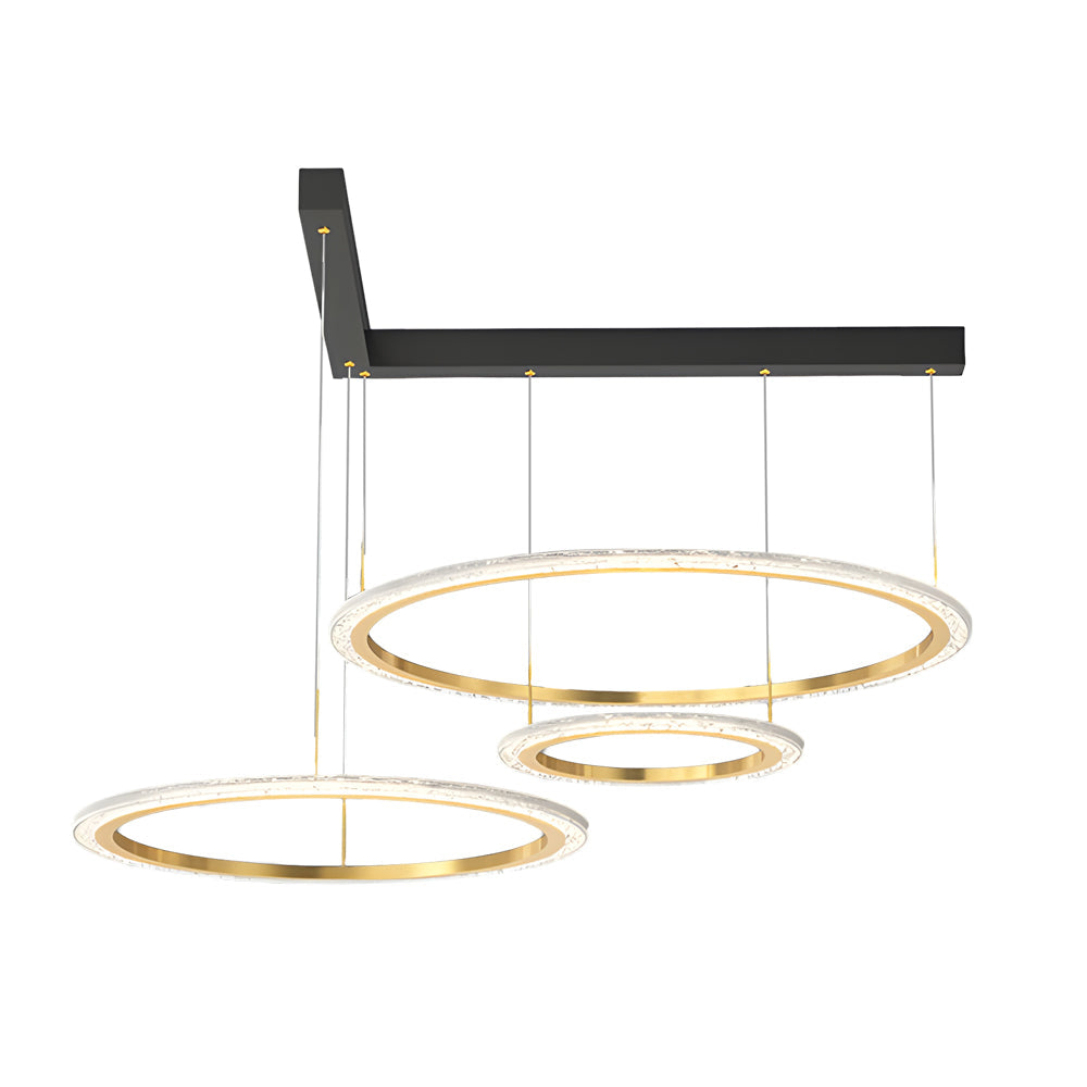 Modern LED Circular Ring Pendant Light Dimmable 2 and 3 Tier Minimalist Chandelier
